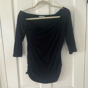 James Perse Off The Shoulder Black Top 3 / Large